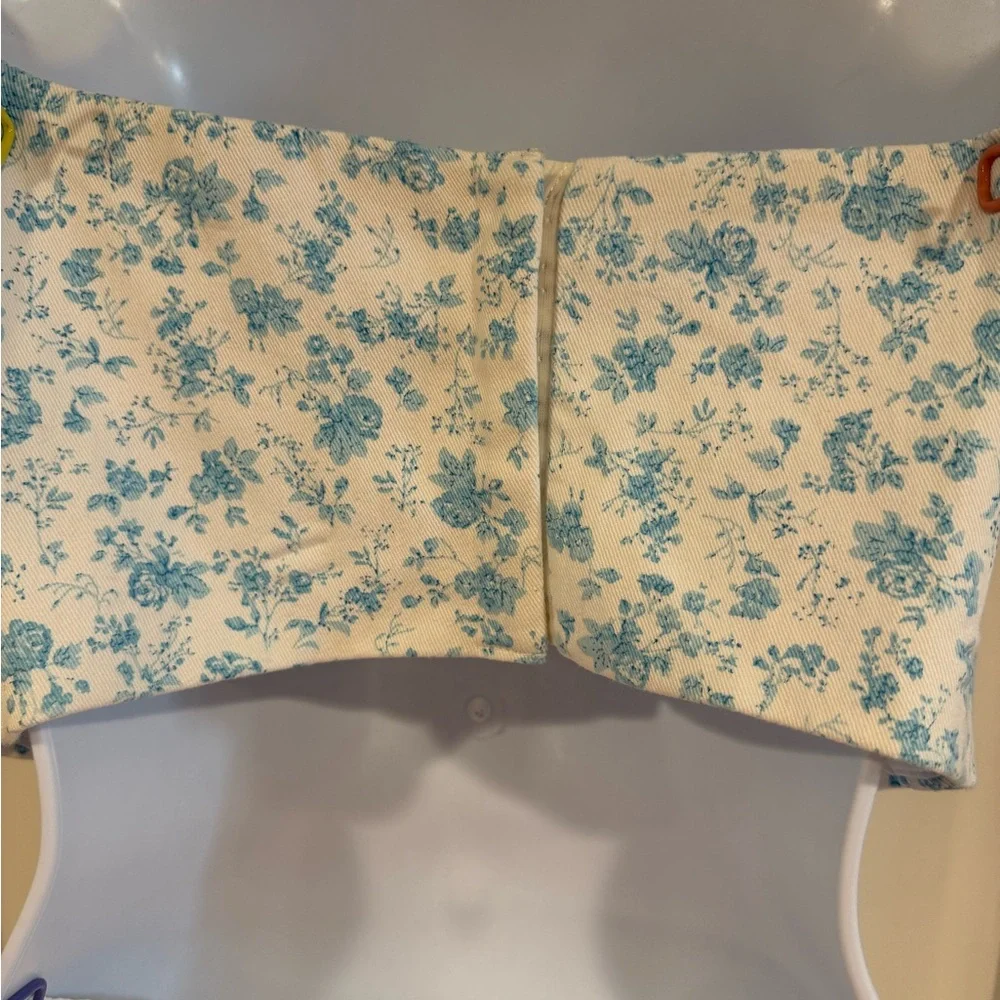 Zara Blue Floral Corset Crop Top - Picture 2 of 5